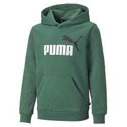 PUMA ESS+ 2 COL Big Logo Hoodie FL B Kinder Sweatshirt Kapuzenpullover grün 586987, Bekleidung:116 von PUMA