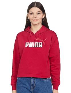 PUMA ESS+ Cropped Metallic Hoodie, grau(mediumgrayheather), Gr. M von PUMA