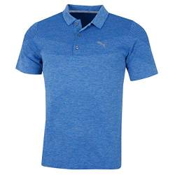 PUMA Golf Herren Evoknit Seamless Polo Shirt Männer Polohemd Golfshirt blau Größe XS von PUMA