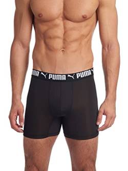 PUMA Herren 3er-Pack Boxershorts mit athletischer Passform Retroshorts, Black, Large von PUMA