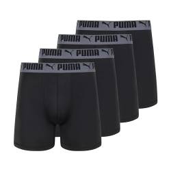 PUMA Herren 4er-Pack Active Stretch Boxershorts Retroshorts, Schwarz, Medium von PUMA