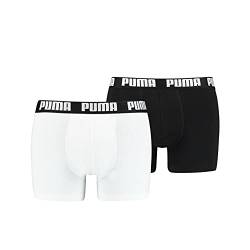 PUMA Herren Basic Boxers Boxer-Shorts, Weiß/Schwarz, S (2er Pack) von PUMA