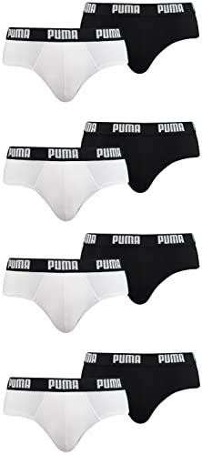 PUMA Herren Basic Brief Men Slip 8er Pack (L, -301 Black/White) von PUMA