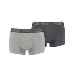 PUMA Herren Basic Trunk Boxershort 2er Pack Dark Grey Melange/Black (008) Größe:L von PUMA