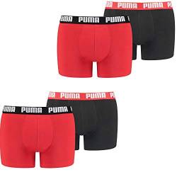 PUMA Herren Boxer Basic Unterhosen 4er Pack 521015001 (New RedBlack/Redblack, XXL) von PUMA