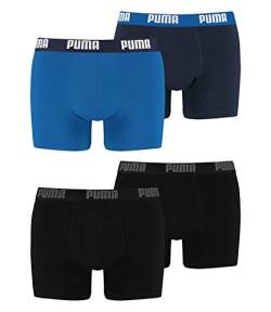 PUMA Herren Boxershorts Unterhosen 100004386 4er Pack, Wäschegröße:2XL, Artikel:-230 Black/Black + 420 True Blue von PUMA