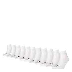 PUMA Herren Damen Quarter Socken 11 Paar, Farbe:Weiß, Größe:43-46, Artikel:-002 white von PUMA