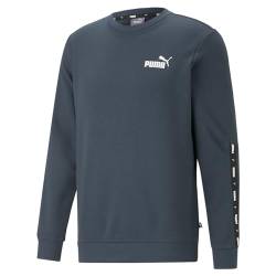 PUMA Herren Essentials+ Sweatshirt mit Rundhalsausschnitt und Logo-Tape SDark Night Blue von PUMA