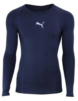 PUMA Herren Liga Baselayer Langarm Shirt Funktionsshirt Longsleeve Tee (DE/NL/SE/PL, Alphanumerisch, L, Regular, Regular, Dunkelblau (Parisian Night)) von PUMA