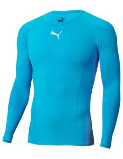 PUMA Herren Liga Baselayer Langarm Shirt Longsleeve Tee (DE/NL/SE/PL, Alphanumerisch, L, Regular, Regular, Azur Blau) von PUMA