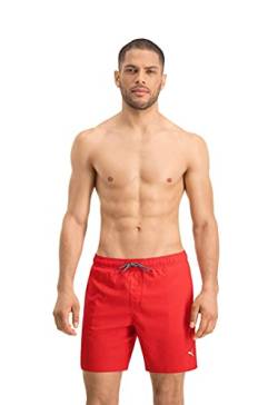 PUMA Herren Puma Mittellange Herren â€“ Sichtbarer Kordelzug Badehose, Rot, XXL EU von PUMA