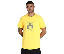 PUMA Herren Run Logo Ss Tee M Tshirt, Sun Stream, L von PUMA