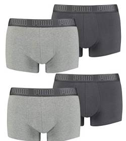 PUMA Herren Shortboxer Basic Unterhosen 4er Pack 521025001 (Dark Grey Mel/Black (008), S) von PUMA