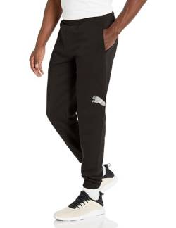 PUMA Herren Sweatpants aus Fleece mit Grafik Trainingshose, Schwarz-Ah23 Holiday Logo Lab, Klein von PUMA
