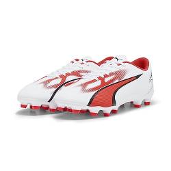 PUMA Herren Ultra Play Fg/Ag Fussballschuh, White Black Fire Orchid, 47 EU von PUMA