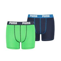 PUMA Jungen Boys Basic Boxer 2P Boxershorts, Mehrfarbig (Green/Blue 686), (Herstellergröße: 176) (2er Pack) von PUMA