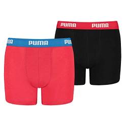 PUMA Jungen Boys Basic Boxer 2P Boxershorts, Mehrfarbig (Red/Black 786), (Herstellergröße: 164) (2er Pack) von PUMA