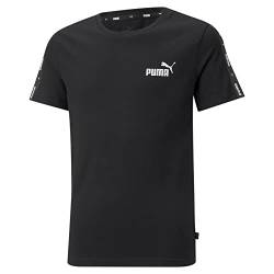 PUMA Jungen Essentials + Jugen-T-Shirt mit Logo-Tape 164Black von PUMA