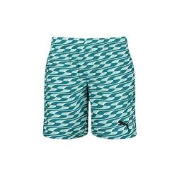 PUMA Jungen Medium Length Formstrip Print Shorts, Teal Minto Combo, 164 von PUMA