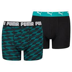 PUMA Jungen Puma Boys' Formstrip Print 2 Pack BOXER, Green Combo, 122 EU von PUMA