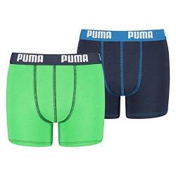 PUMA Junior Boys Boxershort Basic Boys Boxer 4er Pack, Farbe:Green/Blue (686), Grösse:176 von PUMA
