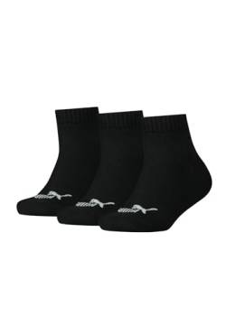 PUMA KIDS Quarter Socken Sneaker Gr. 27-38 für Mädchen und Jungen 3 Paar, Farbe:200 - black, Socken & Strümpfe:35-38 von PUMA