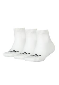 PUMA KIDS Quarter Socken Sneaker Gr. 27-38 für Mädchen und Jungen 3 Paar, Farbe:300 - white, Socken & Strümpfe:35-38 von PUMA