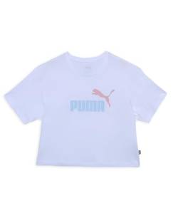 PUMA Mädchen Logo Cropped Tee t-Shirt, weiß, 152 von PUMA