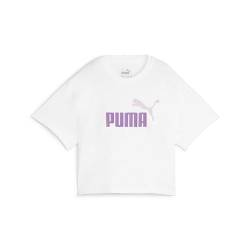 PUMA Mädchen Mädchen Cropped T-Shirt mit Logo 116White Print von PUMA