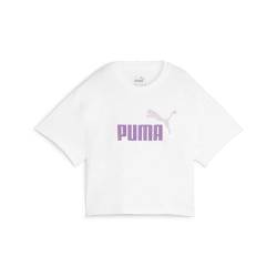 PUMA Mädchen Mädchen Cropped T-Shirt mit Logo 164White Print von PUMA