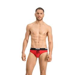 PUMA Mens Logo Men's Swimming Swim Briefs, red, S von PUMA