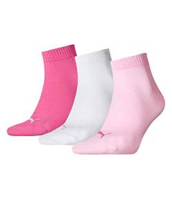 PUMA Plain 3P Quarter Socke, Pink Lady, 39-42 von PUMA