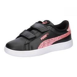 PUMA Smash 3.0 L Star Glow V PS Sneaker, Black-Peach Smoothie White, 34 EU von PUMA