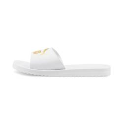 PUMA Unisex Adults' Fashion Shoes PURECAT Slide Sandal, PUMA WHITE-PUMA TEAM GOLD, 47 von PUMA