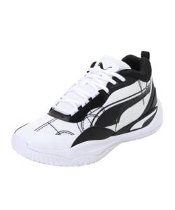 PUMA Unisex Adults' Sport Shoes PLAYMAKER PRO COURTSIDE Basketball Shoe, PUMA WHITE-PUMA BLACK, 44.5 von PUMA