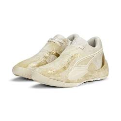 PUMA Unisex Adults' Sport Shoes RISE NITRO NEPHRITE Basketball Shoe, FROSTED IVORY-METALLIC GOLD, 41 von PUMA