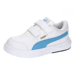 PUMA Unisex Baby Evolve Court V Inf Sneaker, White Regal Blue Gold, 26 EU von PUMA
