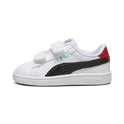 PUMA Unisex Baby Smash 3.0 L Let's Play V INF Sneaker, White Black-Team Aqua-for All TIME RED, 26 EU von PUMA