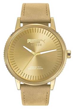 PUMA Unisex Erwachsene Analog Quarz Smart Watch Armbanduhr mit Leder Armband PU104101009 von PUMA