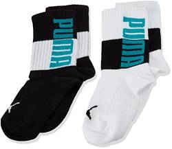 PUMA Unisex Kids Bold Logo Sock 4P, Aqua Combo, 27/30 von PUMA