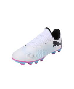 PUMA Unisex Kinder Future 7 Play Fg/Ag Jr Fußballschuhe, Puma White Puma Black Poison Pink, 30 EU von PUMA