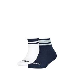 PUMA Unisex Kinder Puma Junior Clyde Quarter (2 Pack) Socks, Blue / White, 27-30 EU von PUMA