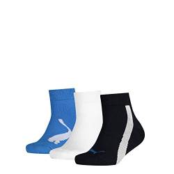 PUMA Unisex Kinder Puma Kids' Bwt Quarter (3 Pack) Socks, Navy / White Strong Blue, 31-34 EU von PUMA