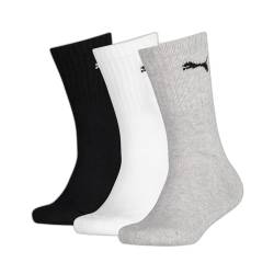 PUMA Unisex Kinder Socken (3er Pack), Grey/White /Black, 27-30 EU von PUMA