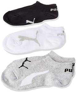 PUMA Unisex Kinder Socken Bwt Sneaker, White/Grey/Black, 31-34 von PUMA