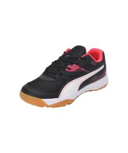 PUMA Unisex Kinder Solarflash Jr Ii Indoor-Pumps, Puma Black Fire Orchid Puma White Gum, 28 EU von PUMA