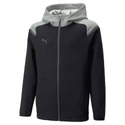 PUMA Unisex Kinder Teamcup Casuals JKT Jr Kapuzenjacke, Schwarz, 140 von PUMA