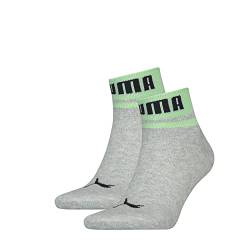 PUMA Unisex New Heritage Quarter Hosiery, Grey Melange/neon Green, 39/42 von PUMA