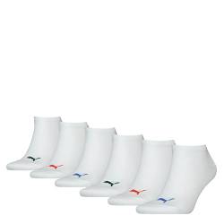PUMA Unisex Plain Sneaker 6pack Hosiery, White/Blue/red, 43/46 von PUMA