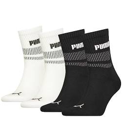 PUMA Unisex Short Sock, Black/White, 43/46 (4er Pack) von PUMA